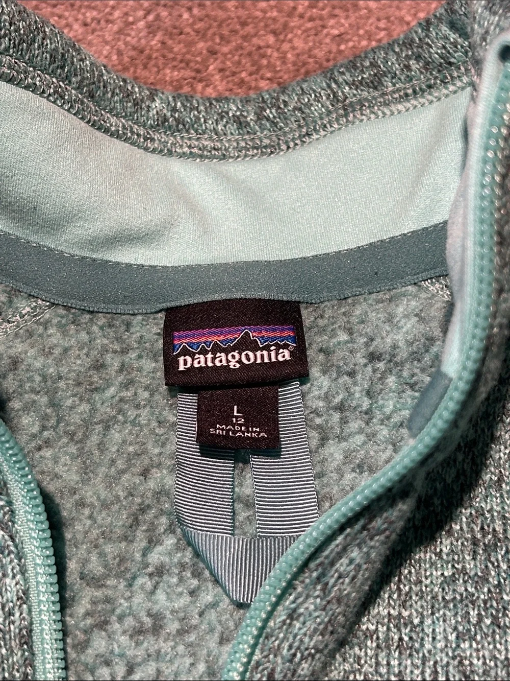 Patagonia Heathered Mint Quarter-Zip Fleece Pullover